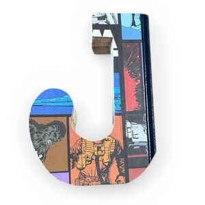 Star Wars Colorful Comic Book Style Letter J cut out from Book
